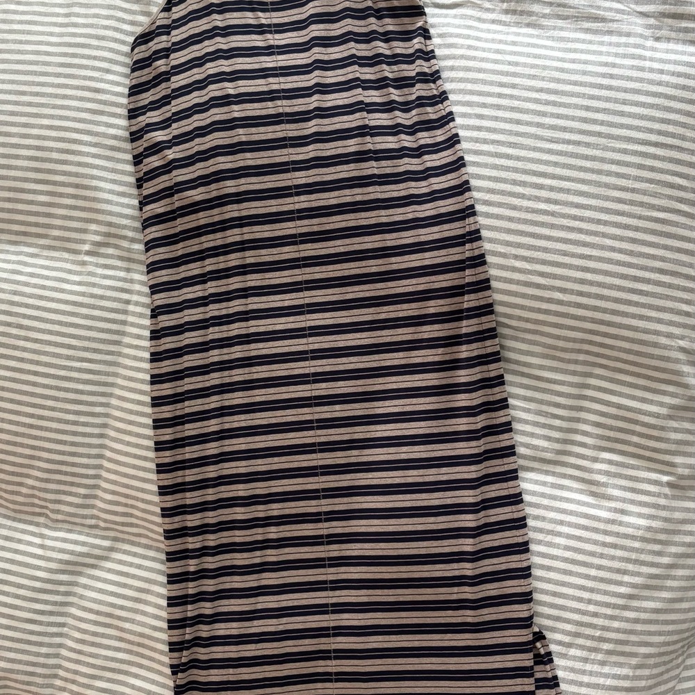 Madewell Navy and Tan Maxi Dress